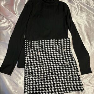 Shein Black Long Sleeve Top with Skirt